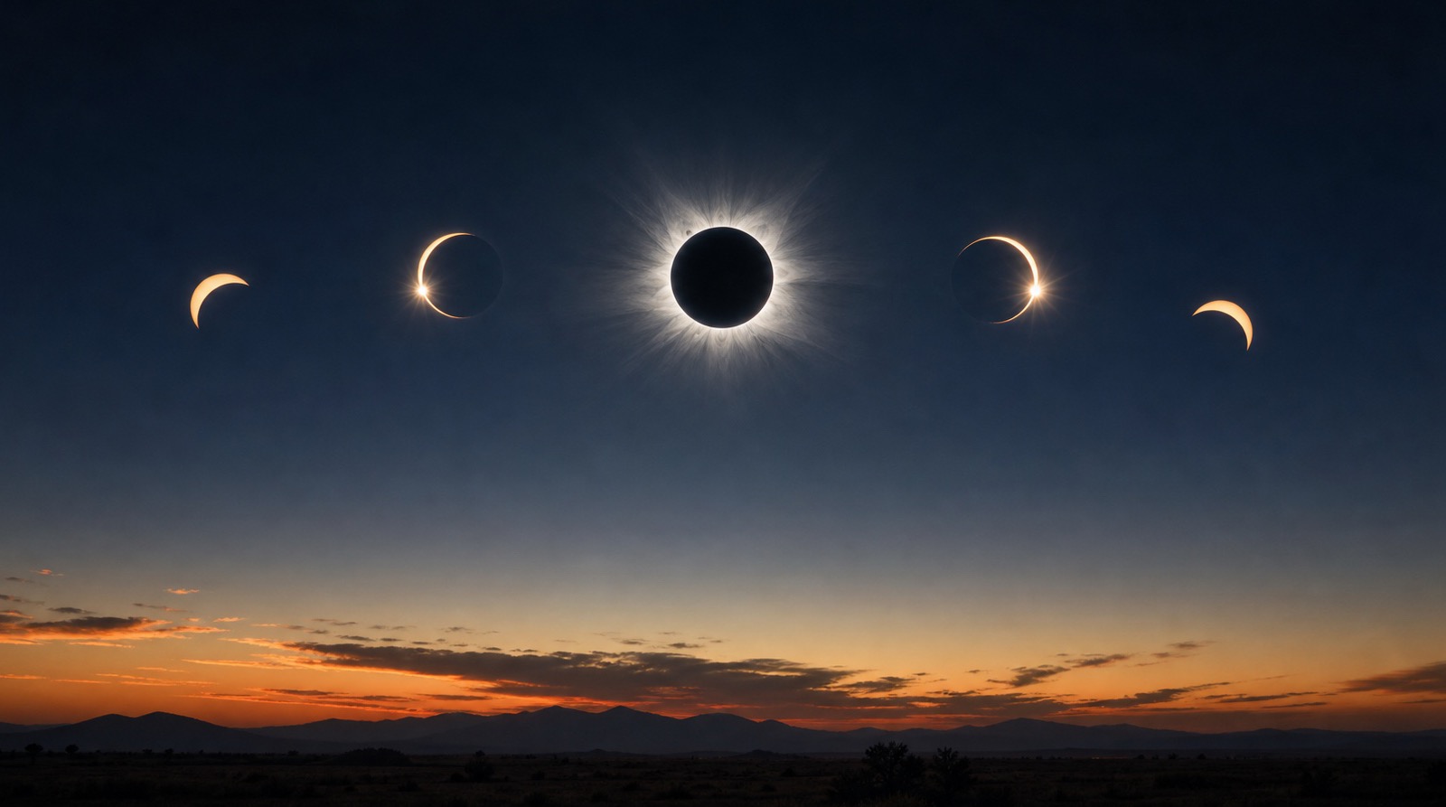 Was Sie während der vier Kontakte einer totalen Sonnenfinsternis beobachten können